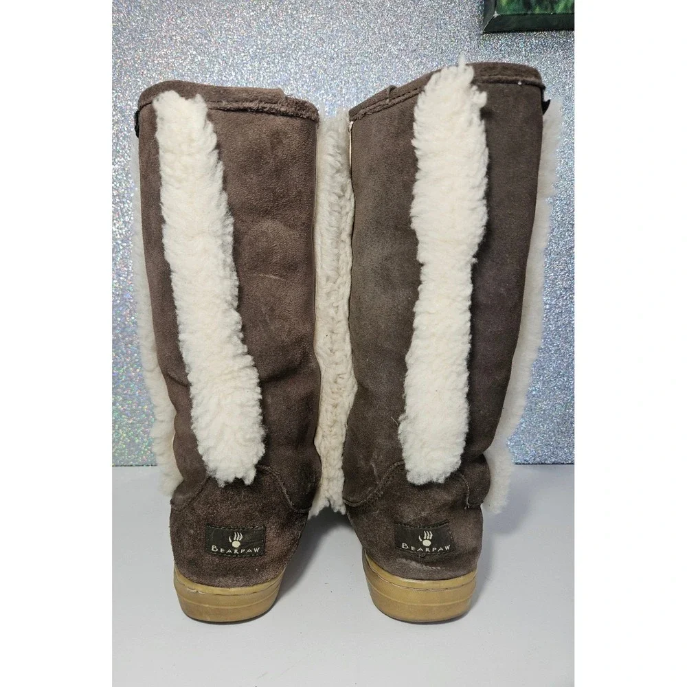 Bearpaw Koda Suede Sheepskin Sherpa‎ Fur Trim Sheepskin Winter Boots Womens 6